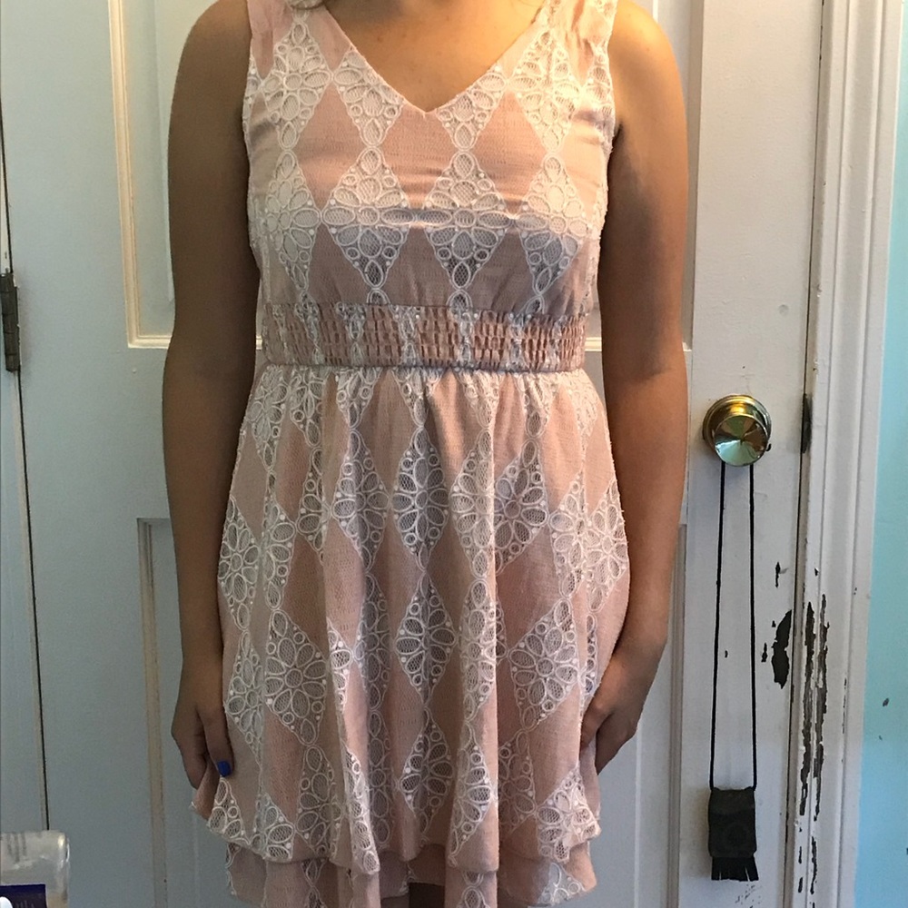 Pink vintage dress with designs